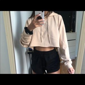Nude Cropped Hoodie